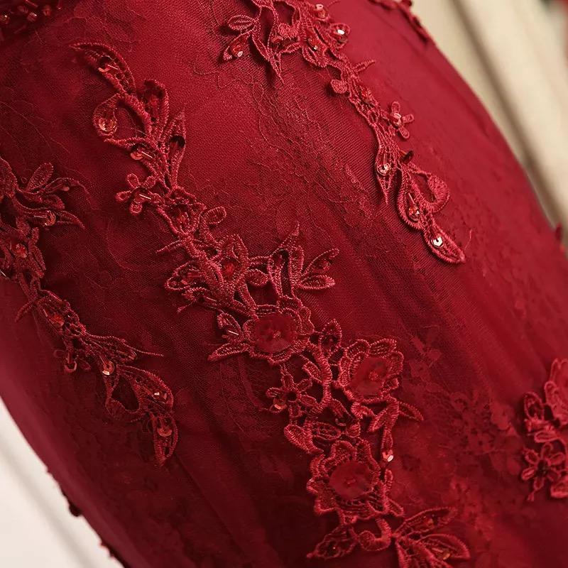 Gorgeous V- Neck Open Back Lace Evening Dresses Mermaid Prom Gowns 2018