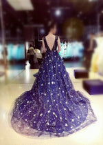 Load image into Gallery viewer, Glitter Star Sequins Beaded Ball Gowns Prom Evening Dresses

