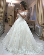 Load image into Gallery viewer, Wedding-Dresses-Lace-Off-Shoulder-Bride-Dress-Princess-Style
