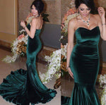 Load image into Gallery viewer, Mermaid Velvet Sweetheart Corset Prom Dresses
