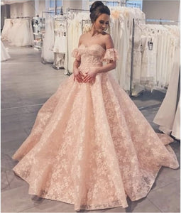 Puffy Sleeves Sweetheart Ball Gowns Lace Quinceanera Dresses