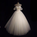 Cargar imagen en el visor de la galería, Sexy Pleated Sweetheart Tulle Ball Gowns Wedding Dresses Off-the-shoulder

