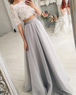 Load image into Gallery viewer, Two-Piece-Wedding-Dresses-Lace-Crop
