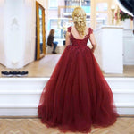 Cargar imagen en el visor de la galería, Modest Lace Appliques Cap Sleeves Tulle Mermaid Prom Dresses
