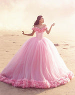 Load image into Gallery viewer, Yellow Quinceanera Dresses Tulle Flowers Ball Gowns Off Shoulder
