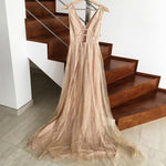 Cargar imagen en el visor de la galería, Sexy Plunge V-neck Long Sequins Prom Dresses
