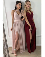 Load image into Gallery viewer, Sexy Halter Chiffon Long Split Prom Dresses
