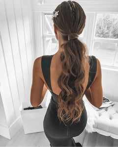 Sleeveless Long Satin Mermaid Prom Dresses Open Back