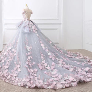 Burgundy Lace Ball Gowns Wedding Dresses With Nude Back