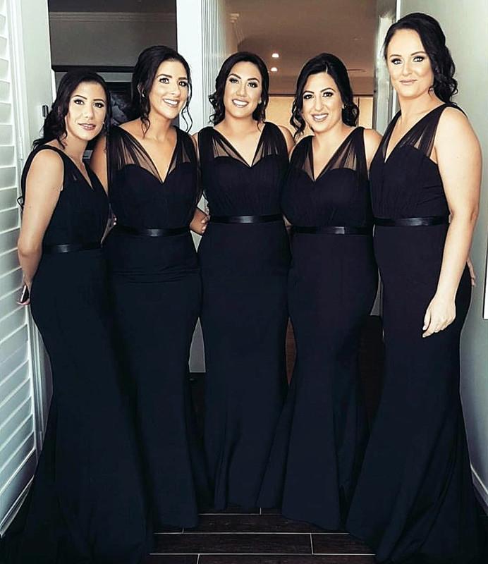 Black-Mermaid-Bridesmaid-Dresses