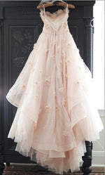 Load image into Gallery viewer, Elegant Lace Sweetheart Tulle A-line Backless Wedding Dresses 2018
