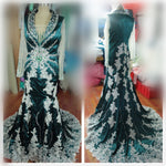 Load image into Gallery viewer, Elegant Lace Appliques Crystal Beading Dubai Kaftan Dresses For Muslim Arabic

