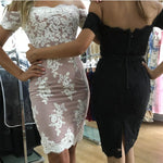 Load image into Gallery viewer, Off The Shoulder Sheath Homecoming Dresses Lace Appliques
