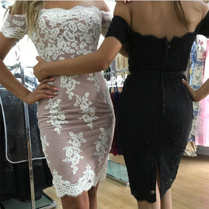 Off The Shoulder Sheath Homecoming Dresses Lace Appliques