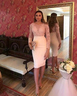 Load image into Gallery viewer, Long Sleeves Lace Appliques Sheath Homecoming Party Dresses For Women
