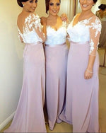 Cargar imagen en el visor de la galería, Lilac-Bridesmaid-Dresses-Long-Formal-Sheath-Dress-For-Evening
