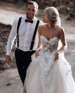 Afbeelding in Gallery-weergave laden, A-line Lace Sweetherat Tulle And Organza Wedding Dresses 2019
