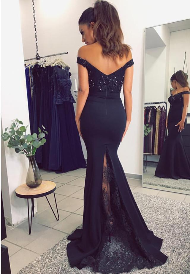 Off-Shoulder-Formal-Mermaid-Dresses-For-Maid-Of-Honor