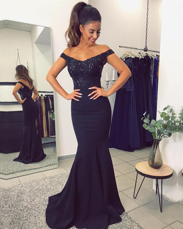 Mermaid-Prom-Dresses-Off-The-Shoulder-Evening-Gowns-Lace-Appliques