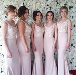 Load image into Gallery viewer, Light-Pink-Bridesmaid-Dresses-Mermaid
