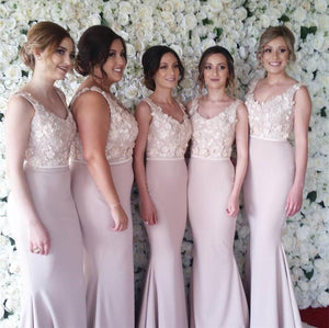 Light-Pink-Bridesmaid-Dresses-Mermaid
