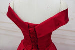 Load image into Gallery viewer, long satin off the shoulder prom evening dresses ball gowns
