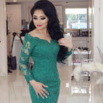 Load image into Gallery viewer, Elegant Long Sleeves V-neck Lace Mermaid Prom Dresses

