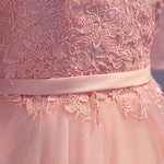 Load image into Gallery viewer, elegant pink lace appliques off the shoulder tulle bridesmaid dresses short
