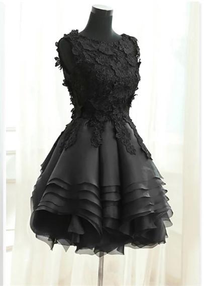 Elegant Floral Lace Ball Gowns Organza Layered Homecoming Dresses