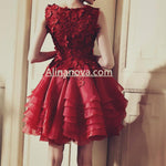 Load image into Gallery viewer, Elegant Floral Lace Ball Gowns Organza Layered Homecoming Dresses
