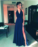 Load image into Gallery viewer, Halter Long Chiffon Bridesmaid Dresses With Split
