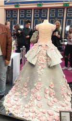 Cargar imagen en el visor de la galería, Pink Flora Lace Flower Wedding Dresses Ball Gowns 2017

