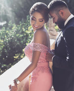 Load image into Gallery viewer, Off The Shoulder Mermaid Prom Dresses Lace Appliques
