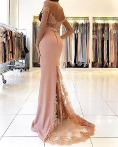 elegant-off-the-shoulder-mermaid-prom-dresses-pink