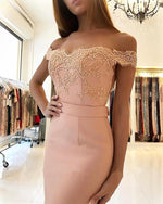 Afbeelding in Gallery-weergave laden, nude-pink-prom-dresses-long-mermaid-evening-gowns
