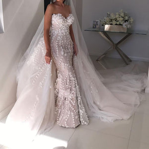 Sweetheart Bodice Corset Lace Mermaid Wedding Dresses 2017