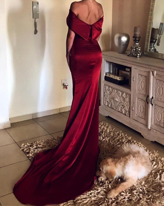 Long-Burgundy-Evening-Gown-Mermaid-Off-The-Shoulder-Prom-Dresses