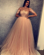 Load image into Gallery viewer, sleeved-prom-dress
