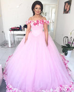 Cargar imagen en el visor de la galería, Pink-Wedding-Dresses-Ball-Gowns
