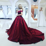Load image into Gallery viewer, maroon wedding gowns
