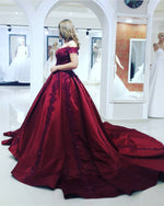 Load image into Gallery viewer, burgundy ball gowns dresses
