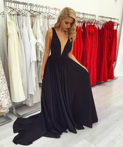 Sexy Long Plunge Neck Prom Dresses For Special Occasions