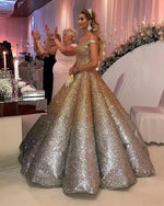 Load image into Gallery viewer, Bling-Bling-Wedding-Dresses-Ball-Gowns-Sequins-Dresses-For-Anniversary
