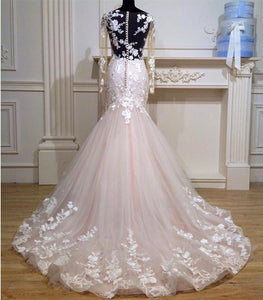 See-Through-Wedding-Dresses-Vintage-Long-Sleeves-Wedding-Gowns