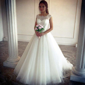 Elegant-Lace-Cap-Sleeves-Ball-Gowns-Dress-Bride