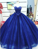 Afbeelding in Gallery-weergave laden, Pearl Beaded Sweetheart Bodice Corset Tulle Ball Gowns Wedding Dresses 2017
