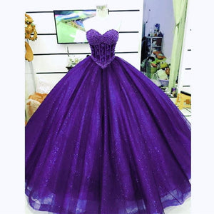 Pearl Beaded Sweetheart Bodice Corset Tulle Ball Gowns Wedding Dresses 2017