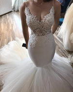 Afbeelding in Gallery-weergave laden, Sexy-Mermaid-Backless-Wedding-Dresses-Lace-Appliques
