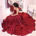 Load image into Gallery viewer, burgundy-wedding-ballgown
