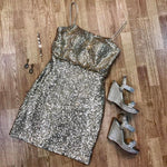 Load image into Gallery viewer, Spaghetti Straps Short Sequins Bridesmaid Dresses
